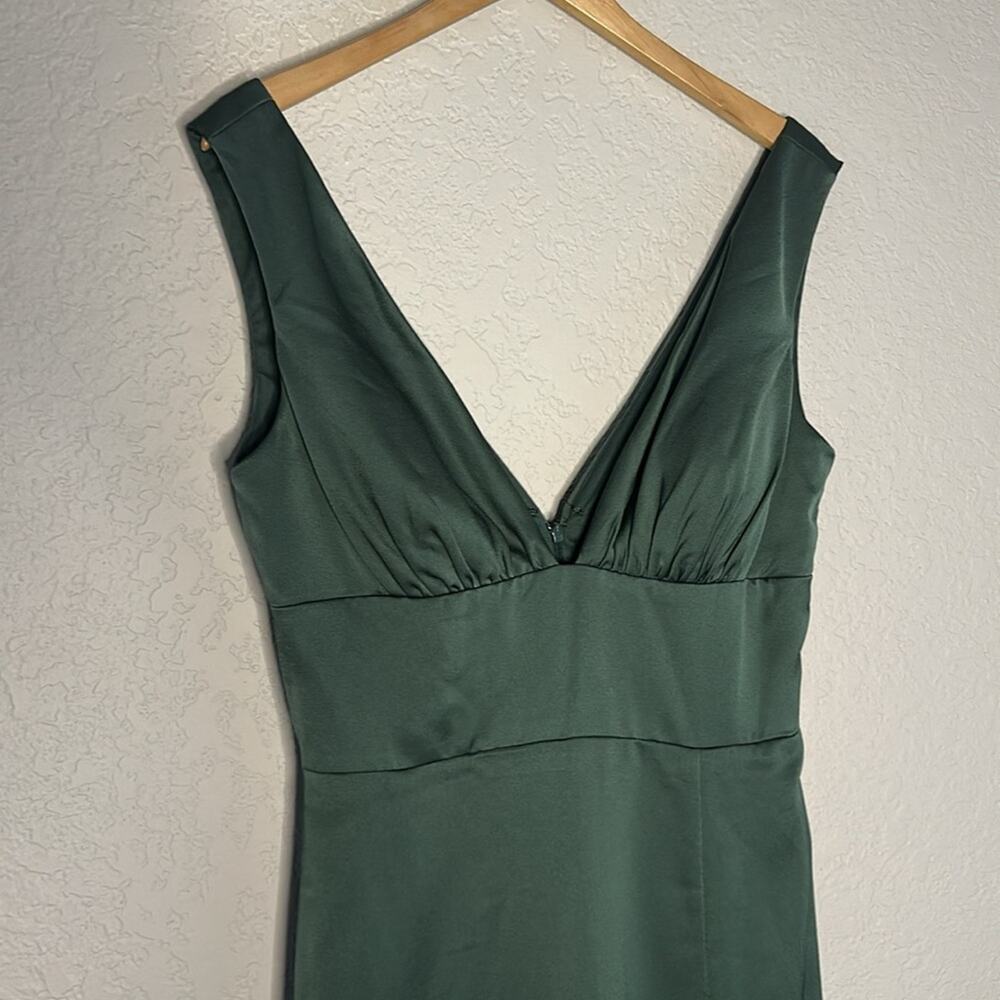 NEW Hayley Paige Formal Dress Crepe De Chine GREEN Wedding Evening Gala Prom - Picture 3 of 9